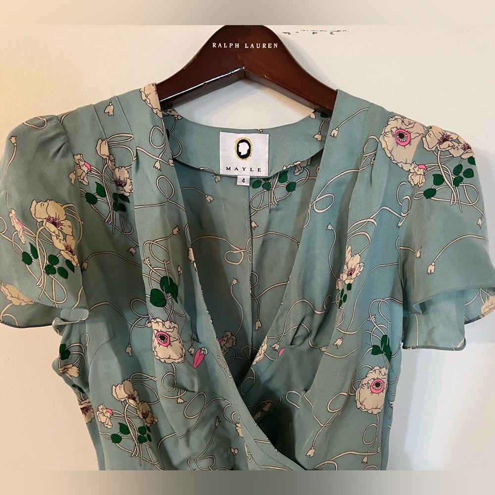 Mayle Vintage Floral Print Peplum Shirt